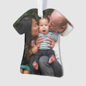 Personalisierte Zweier-Foto-Doppelfamilie Ornament (Vorderseite)