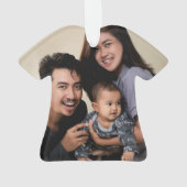 Personalisierte Zweier-Foto-Doppelfamilie Ornament (Rückseite)