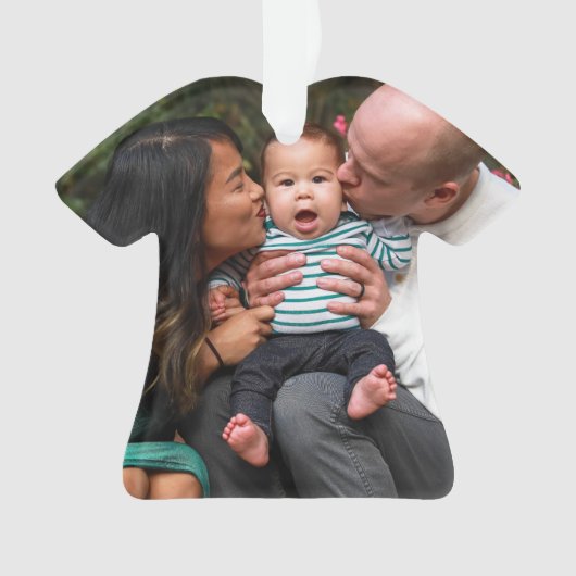 Personalisierte Zweier-Foto-Doppelfamilie Ornament (Vorderseite)