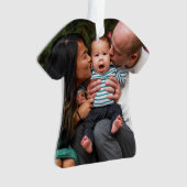 Personalisierte Zweier-Foto-Doppelfamilie Ornament (Vorderseite)