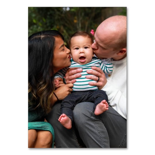 Personalisierte Zweier-Foto-Doppelfamilie Tischnummer (Vorderseite)