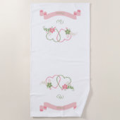 Personalisierte Zweierharzen neu verheiratet Strandtuch (Vorderseite)