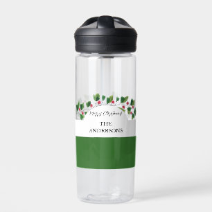 Personalisierte Zweigstelle Rot und Grün Trinkflasche