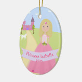 Personalisierte zweiseitige Prinzessverzierung Keramikornament (Links)