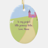 Personalisierte zweiseitige Prinzessverzierung Keramikornament (Hinten)