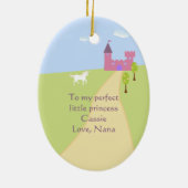 Personalisierte zweiseitige Prinzessverzierung Keramikornament (Hinten)