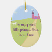 Personalisierte zweiseitige Prinzessverzierung Keramikornament (Hinten)