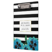 Personalisierte Zwischenablage aus schwarzem Strei Klemmbrett (Links)