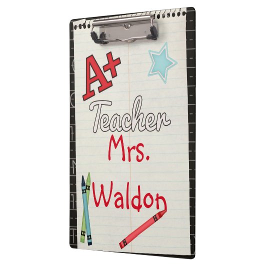 Personalisierte Zwischenablage für Lehrer Klemmbrett (Links)