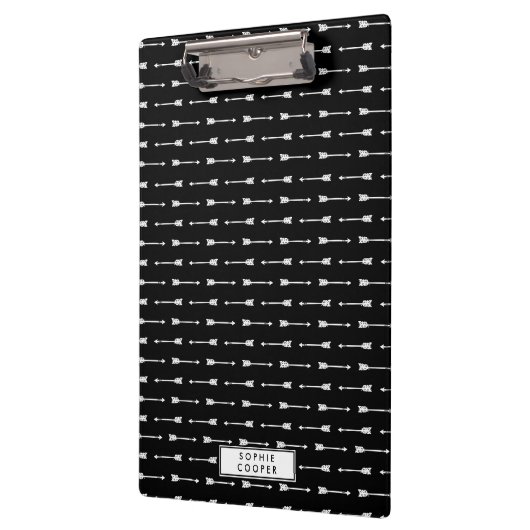 Personalisierte Zwischenablage für Schwarzweißpfei Klemmbrett (Links)