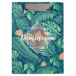 Personalisierte Zwischenablage für tropisches Foli Klemmbrett