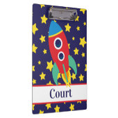 Personalisierte Zwischenablage für Weltraumraketen Klemmbrett (Rechts)