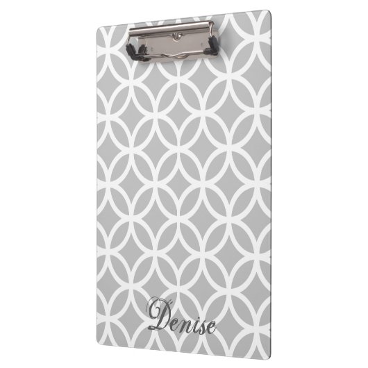 Personalisierte Zwischenablage mit Grau Diamond Klemmbrett (Links)