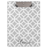 Personalisierte Zwischenablage mit Grau Diamond Klemmbrett (Vorderseite)