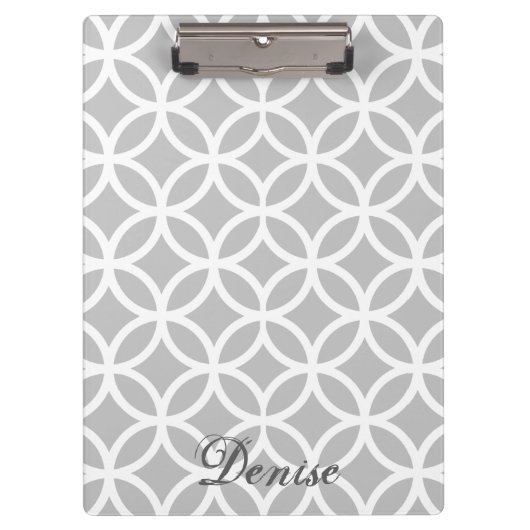 Personalisierte Zwischenablage mit Grau Diamond Klemmbrett (Vorderseite)