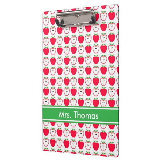 Personalisierte Zwischenablage Rot und Weiß Apfel Klemmbrett (Links)