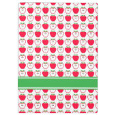 Personalisierte Zwischenablage Rot und Weiß Apfel Klemmbrett (Rückseite)