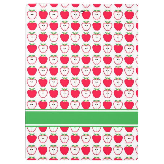 Personalisierte Zwischenablage Rot und Weiß Apfel Klemmbrett (Rückseite)