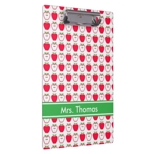 Personalisierte Zwischenablage Rot und Weiß Apfel Klemmbrett (Rechts)