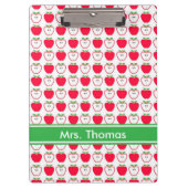 Personalisierte Zwischenablage Rot und Weiß Apfel Klemmbrett (Vorderseite)