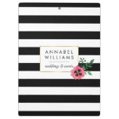 Personalisierte Zwischenablage Schwarzer Streifen  Klemmbrett (Rückseite)