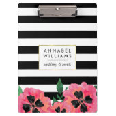 Personalisierte Zwischenablage Schwarzer Streifen  Klemmbrett (Vorderseite)