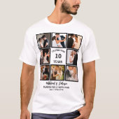 Personalisierten 10 Jahre Jubiläum 8 FotoCollage T-Shirt (Vorderseite)