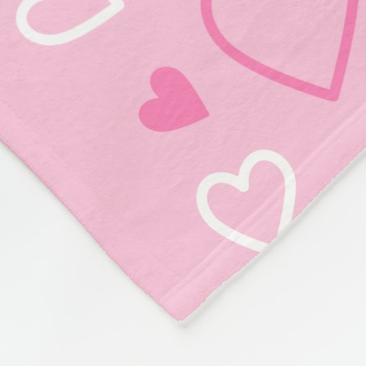 Personalisierten 19-Foto-Collage rosa, benutzerdef Fleecedecke (Ecke)