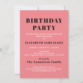 Personalisierten 20. Geburtstag Fügen Sie Ihren Na Einladung (Rückseite)