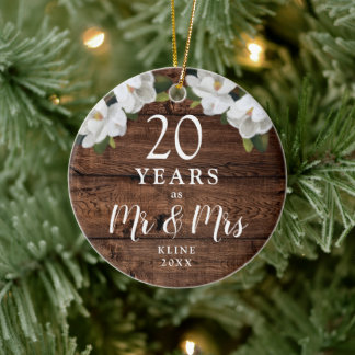 Personalisierten 20 Jahre Hochzeit Jahrestag Rusti Keramik Ornament