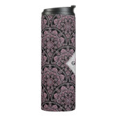 Personalisierten 20er Jahre duskische Rose Blumenf Thermosbecher (Nach links gedreht)