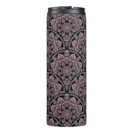 Personalisierten 20er Jahre duskische Rose Blumenf Thermosbecher (Rückseite)