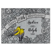 Personalisierten 25. Geburtstag, Silberblume Schneidebrett (Vorderseite)