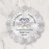 Personalisierten 25. Hochzeitstag - Favoriten Geschenkanhänger (Vorderseite)