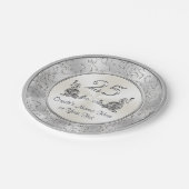 Personalisierten 25-jährige Hochzeitspapier-Teller Pappteller (Schrägansicht)