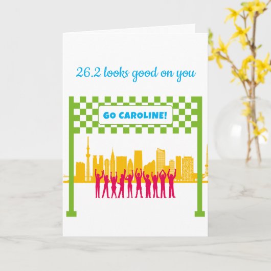 Personalisierten 26,2 Tokio Japan Marathon-Glückwü Karte (Gelbe Blume)