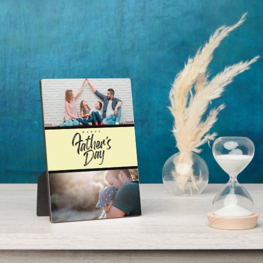 Personalisierten 2 Foto Collage Vatertag Geschenk Fotoplatte (Seite)