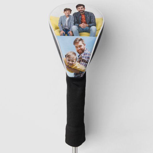 Personalisierten 2 Foto Geschenk für einen Golfer Golf Headcover (Vorderseite)