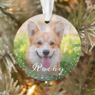 Personalisierten 2 Foto Hundewelpen Welpenurlaub Ornament