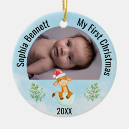 Personalisierten 2 Fotos Babys Mein erstes Weihnac Keramik Ornament