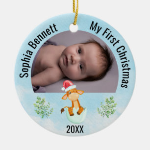 Personalisierten 2 Fotos Babys Mein erstes Weihnac Keramik Ornament