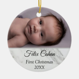 Personalisierten 2 Fotos Babys Mein erstes Weihnac Keramik Ornament