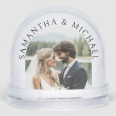 Personalisierten 2 Fotos Namen für Hochzeitssache Schneekugeln (Vorderseite)