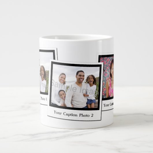Personalisierten 3 Foto Instant Frames Jumbo-Tasse (Vorderseite)