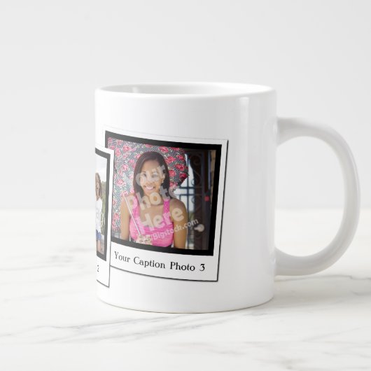 Personalisierten 3 Foto Instant Frames Jumbo-Tasse (Rechts)