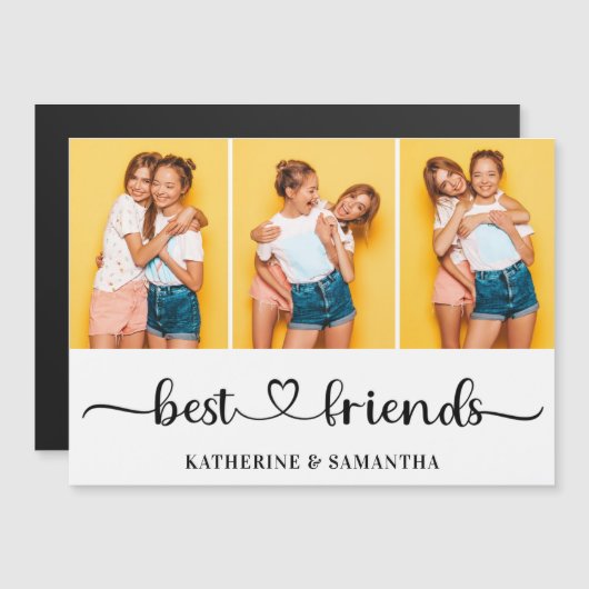Personalisierten 3 Fotocollage Freunde Magnetkarte (Vorne/Hinten)