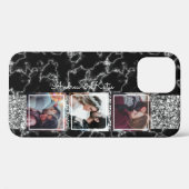 Personalisierten 3 Fotomaterial Schwarz-Grau-Marmo Case-Mate iPhone Hülle (Rückseite (Horizontal))