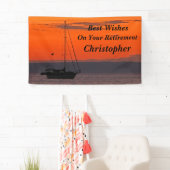 Personalisierten 3 Zeilen Text Sailboat Ruhestand Banner (Insitu)