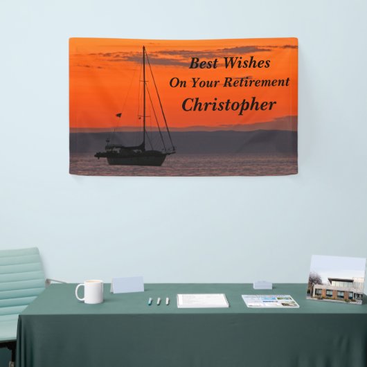 Personalisierten 3 Zeilen Text Sailboat Ruhestand Banner (Messeveranstaltung)