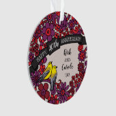 Personalisierten 40 Jahre alt, Ruby Floral Birds Ornament (Vorderseite)